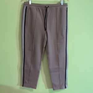 Club Monaco Taupe Joggers with Black Stripe